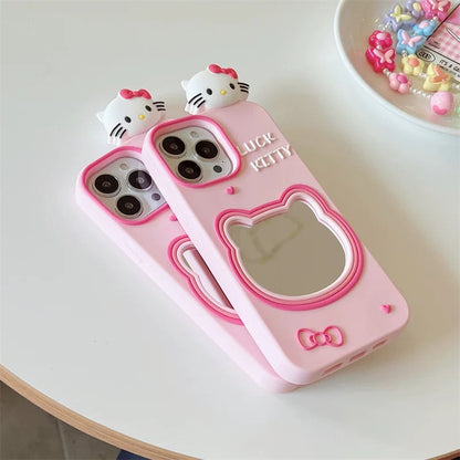 Pink mirror Kitty phone case