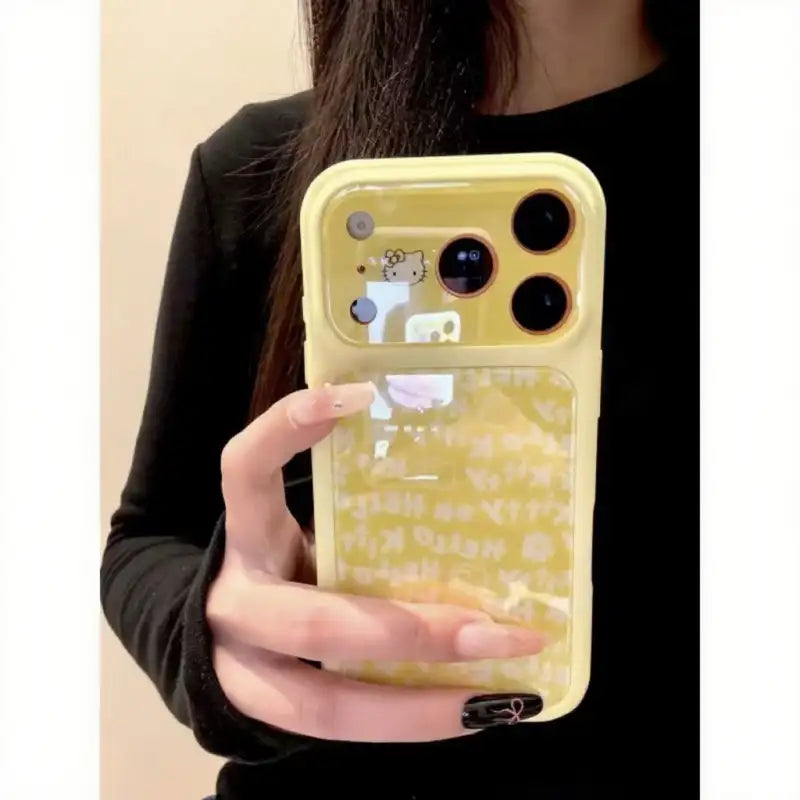 Cute Kitty Phone Case For iPhone 17 16 15 14 Pro Max Mirror Back Cover