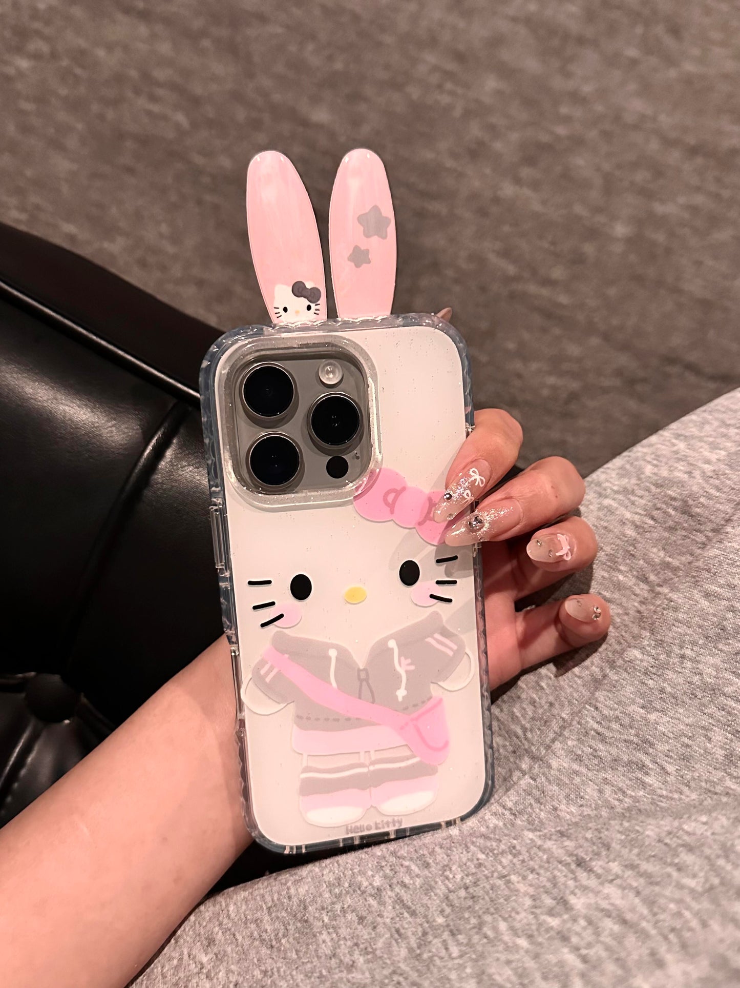 Coque de téléphone mignonne et kawaii avec oreilles de lapin