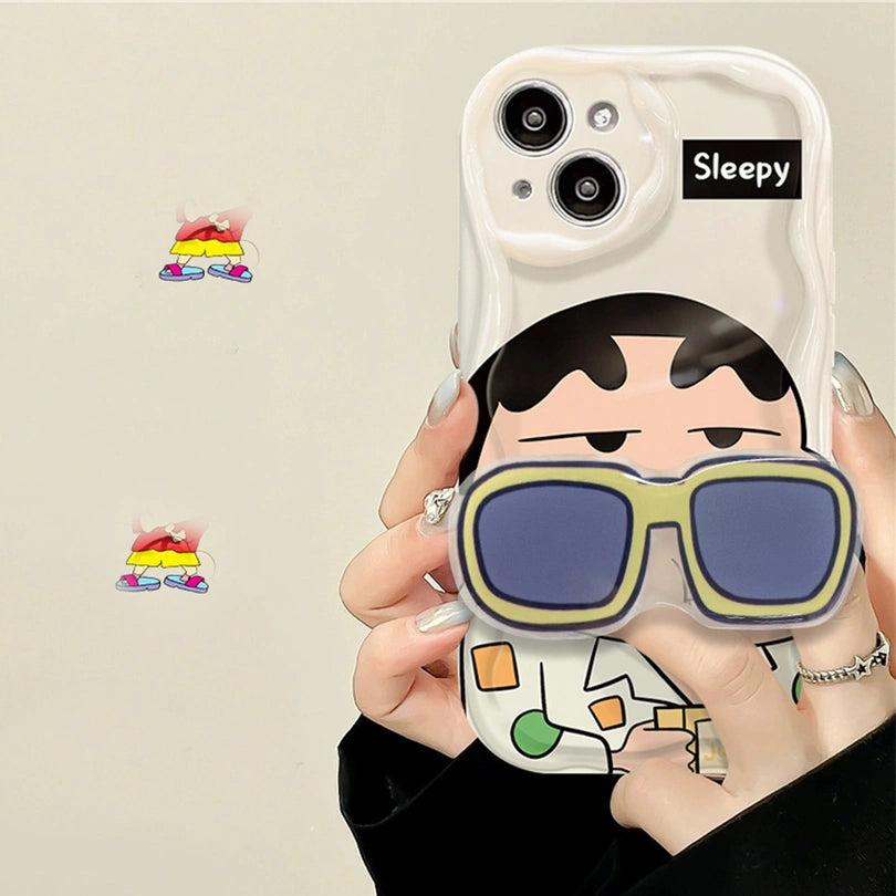 Sunglasses Popsockets Cartoons Phone Case for iPhone All 17 16 15 14 13 12 11 X 7 8 Series Models