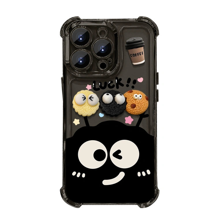 3D Cartoons Seimi Clear Phone Case for iPhone All 17 16 15 14 13 12 11 X 7 8 Series Models Thickened Corner Design