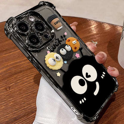 3D Cartoons Seimi Clear Phone Case for iPhone All 17 16 15 14 13 12 11 X 7 8 Series Models Thickened Corner Design