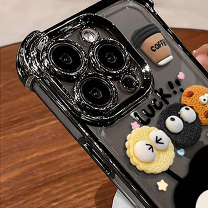 3D Cartoons Seimi Clear Phone Case for iPhone All 17 16 15 14 13 12 11 X 7 8 Series Models Thickened Corner Design