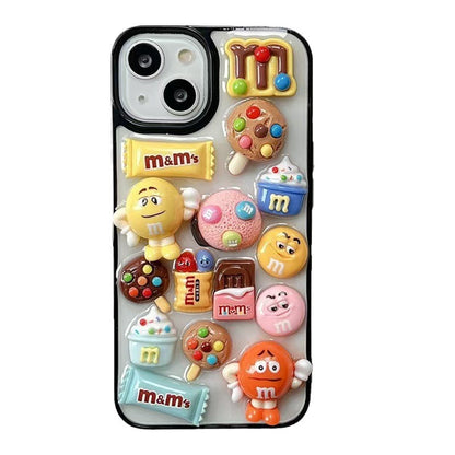 3D Chocolate Bean Snack Protective Case for iPhone 17 Air 16 15 14 13 12 11 Pro Max Plus X Xr 7 8