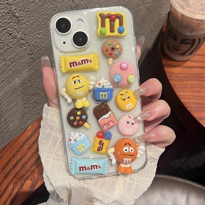 3D Chocolate Bean Snack Protective Case for iPhone 17 Air 16 15 14 13 12 11 Pro Max Plus X Xr 7 8