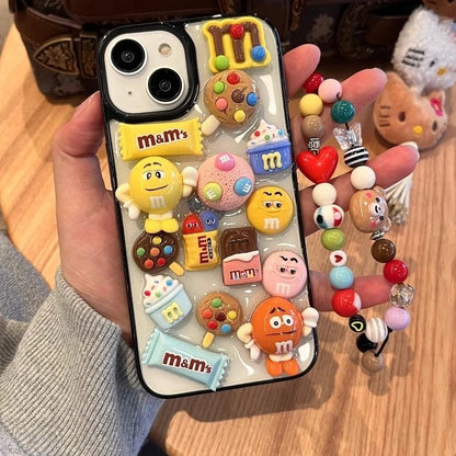 3D Chocolate Bean Snack Protective Case for iPhone 17 Air 16 15 14 13 12 11 Pro Max Plus X Xr 7 8