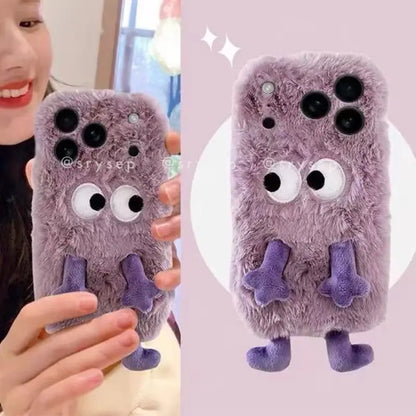 3D Monster Velvet Plush Phone Case for iPhone