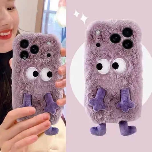3D Monster Velvet Plush Phone Case for iPhone