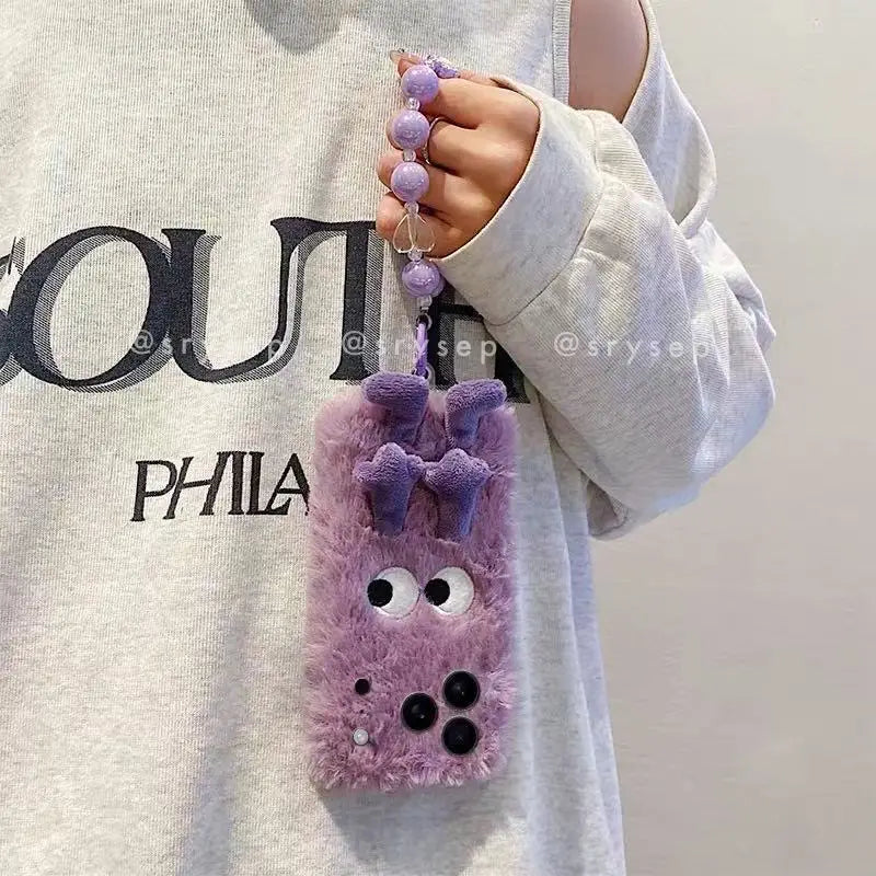 3D Monster Velvet Plush Phone Case for iPhone