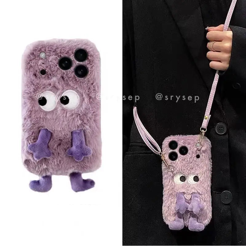 3D Monster Velvet Plush Phone Case for iPhone