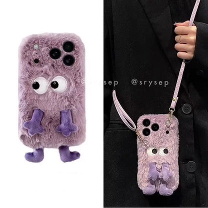 3D Monster Velvet Plush Phone Case for iPhone