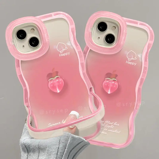3D Peach Pink Phone Case For iPhone Back Cover