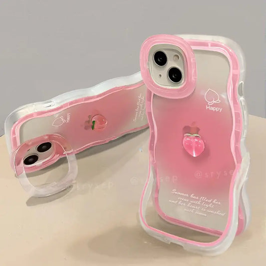 3D Peach Pink Phone Case For iPhone Back Cover