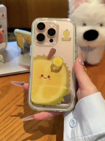3D Rotating Fruit Widget Back Cover Clear iPhone Case