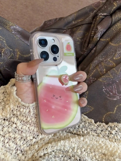 3D Rotating Fruit Widget Back Cover Clear iPhone Case