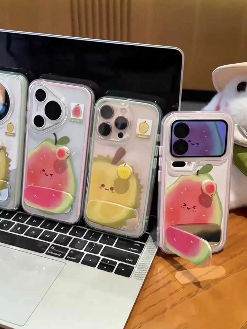 3D Rotating Fruit Widget Back Cover Clear iPhone Case