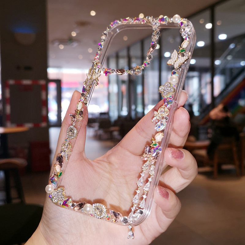 Étui iPhone minimaliste fait main avec accessoires de mode, coque arrière