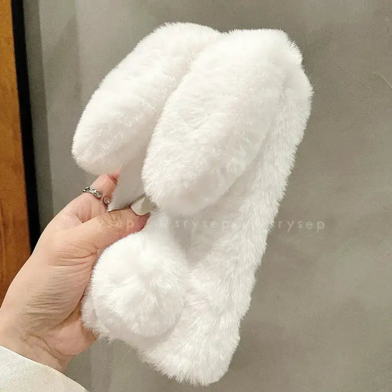 Cute Rabbit Velvet Plush Phone Case for iPhone