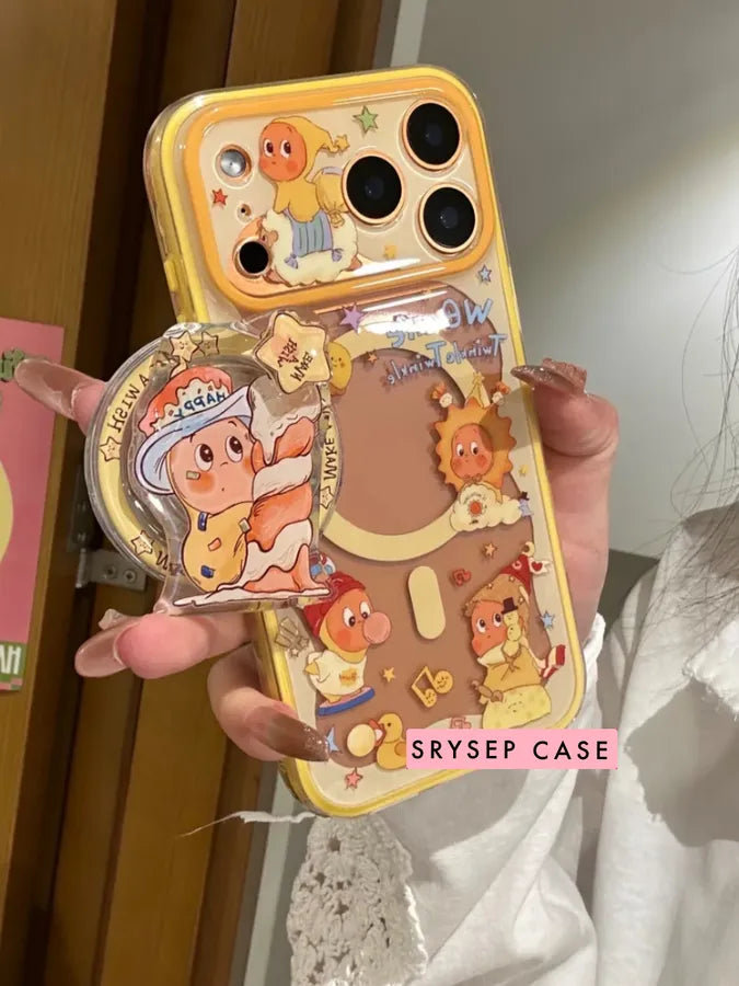 Cute Twinkle Popsockets MagSafe Phone Case For iPhone 17 16 15 14 13 12 11 X Pro Max 7 8 Plus