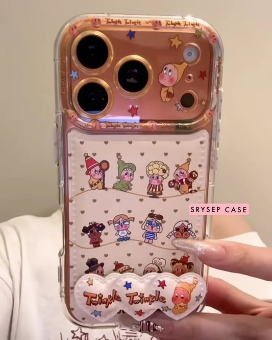 Cute Twinkle Heart Kickstand Phone Case For iPhone 17 16 15 14 13 Pro Max Plus