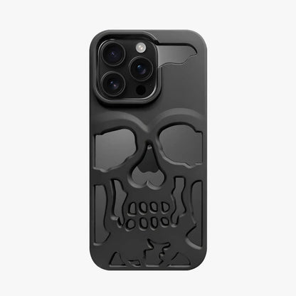 Coque iPhone en TPU ajouré à motif crâne électroplaqué et givré