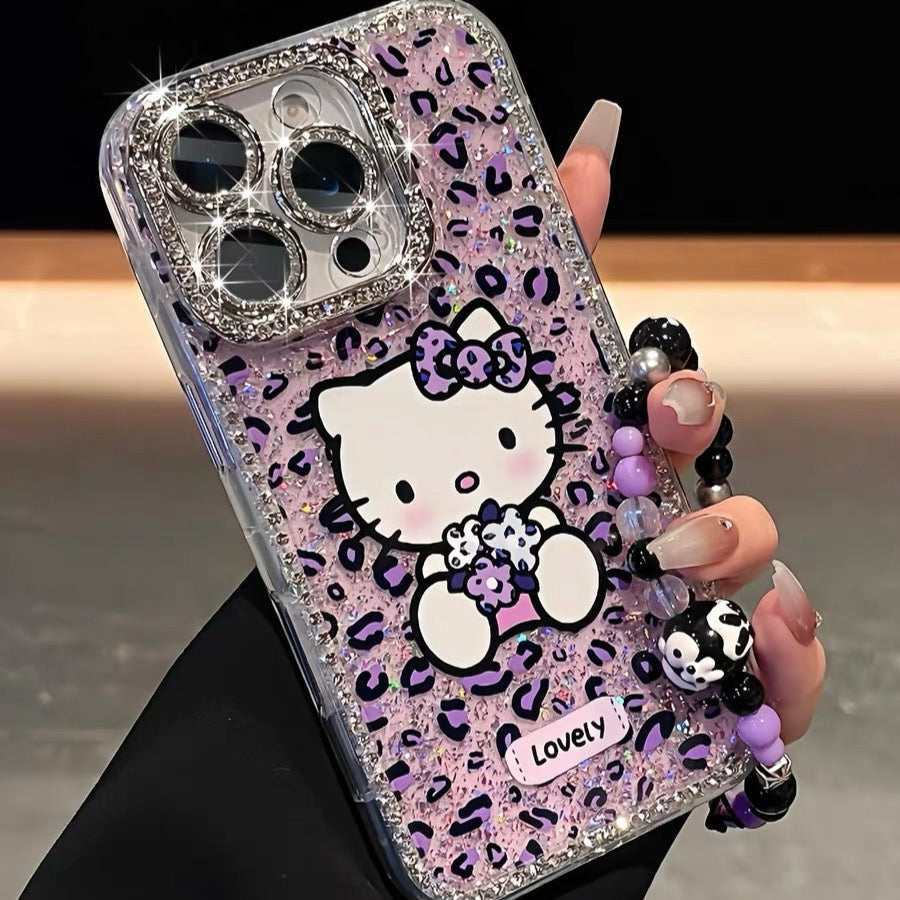 Pink and purple leopard print KT cat full frame bracket