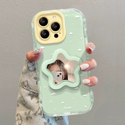Star-shaped portable mirror and phone case with stand