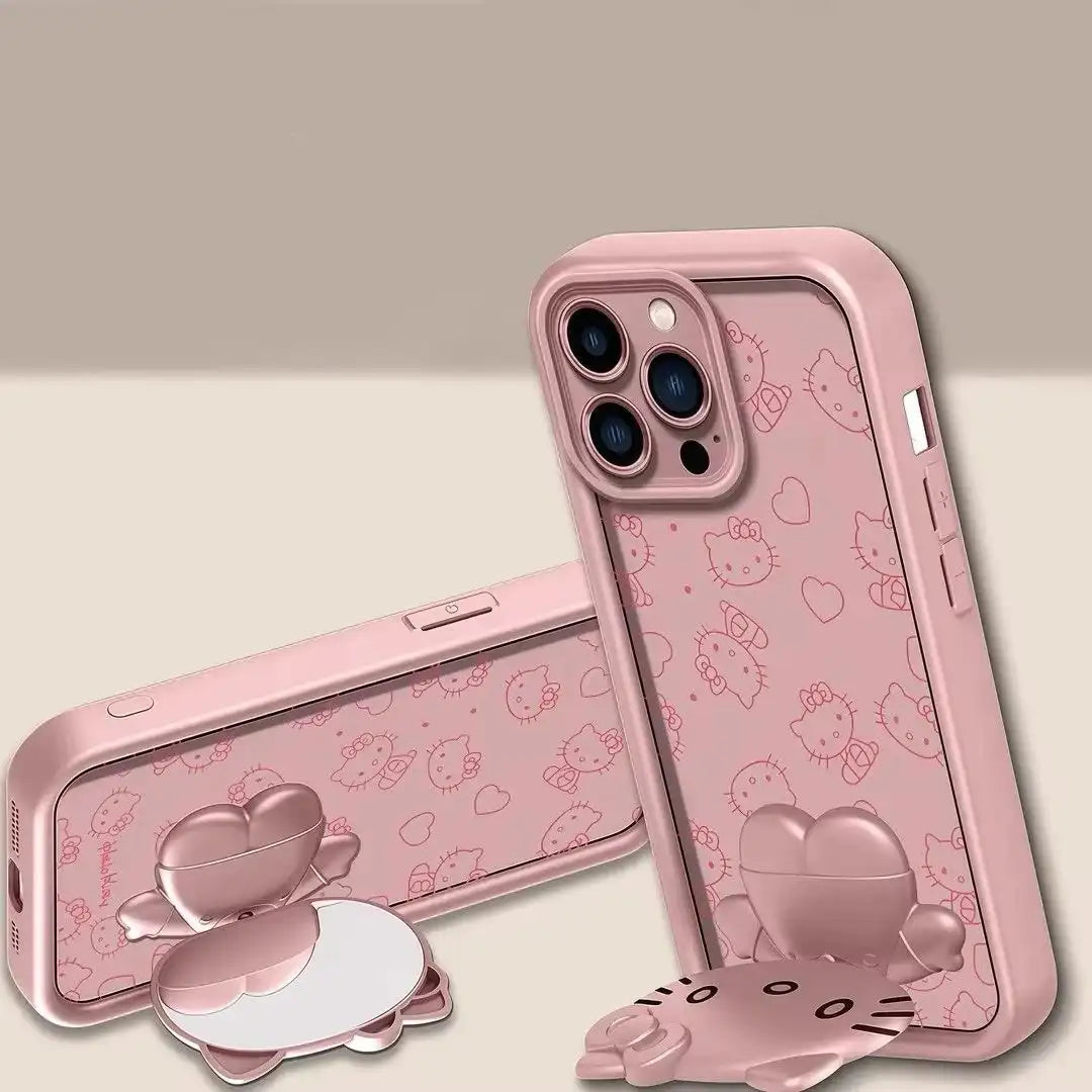 Pink Kitten with Rotating Mirror Kickstand