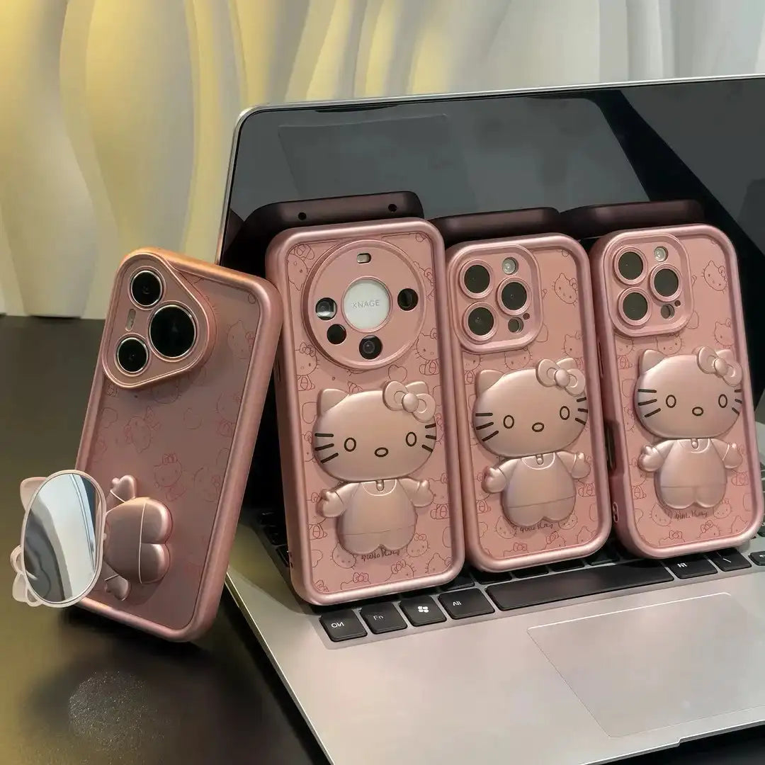 Pink Kitten with Rotating Mirror Kickstand