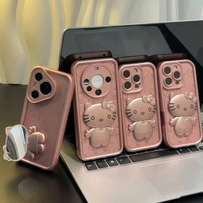 Pink Kitten with Rotating Mirror Kickstand