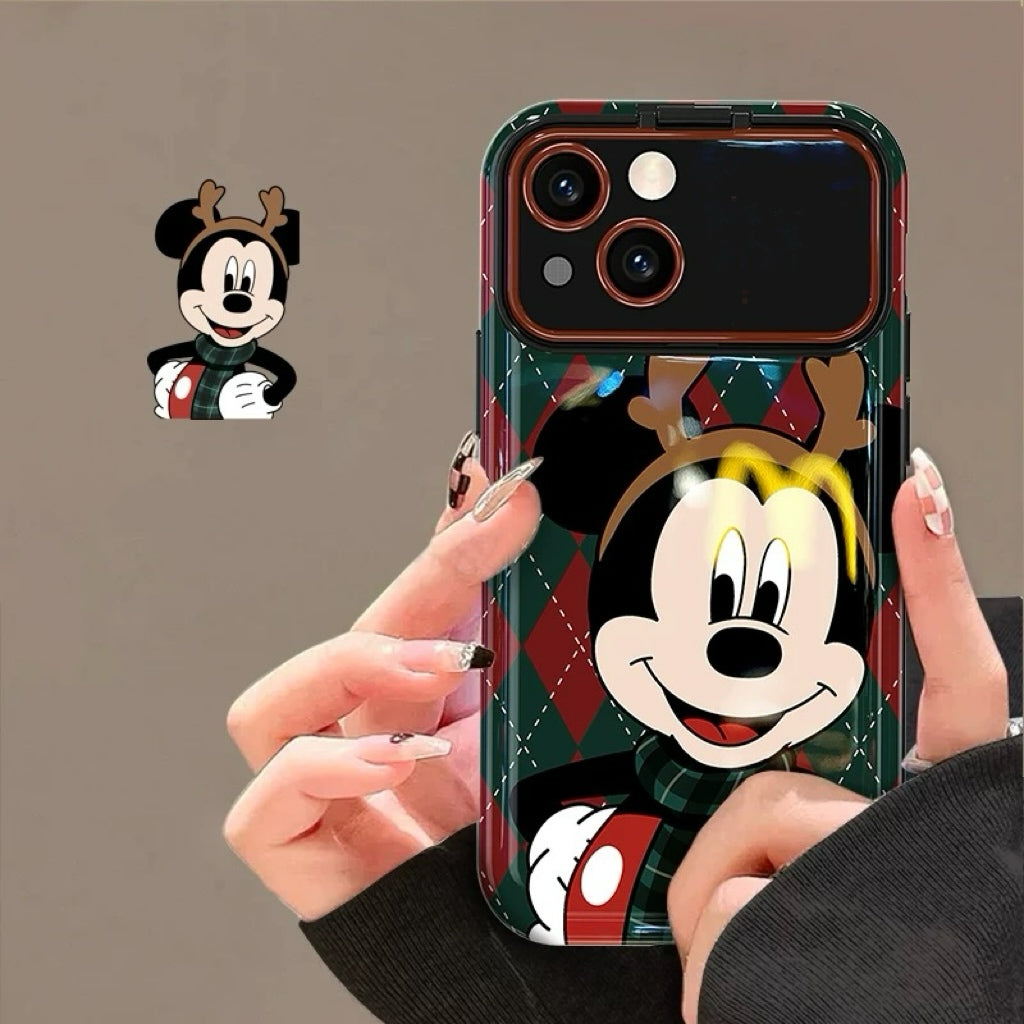 Strawberry Bear Antler Mickey Flip Mirror Phone Case