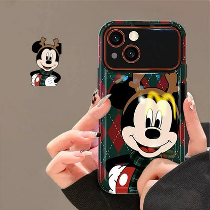 Strawberry Bear Antler Mickey Flip Mirror Phone Case