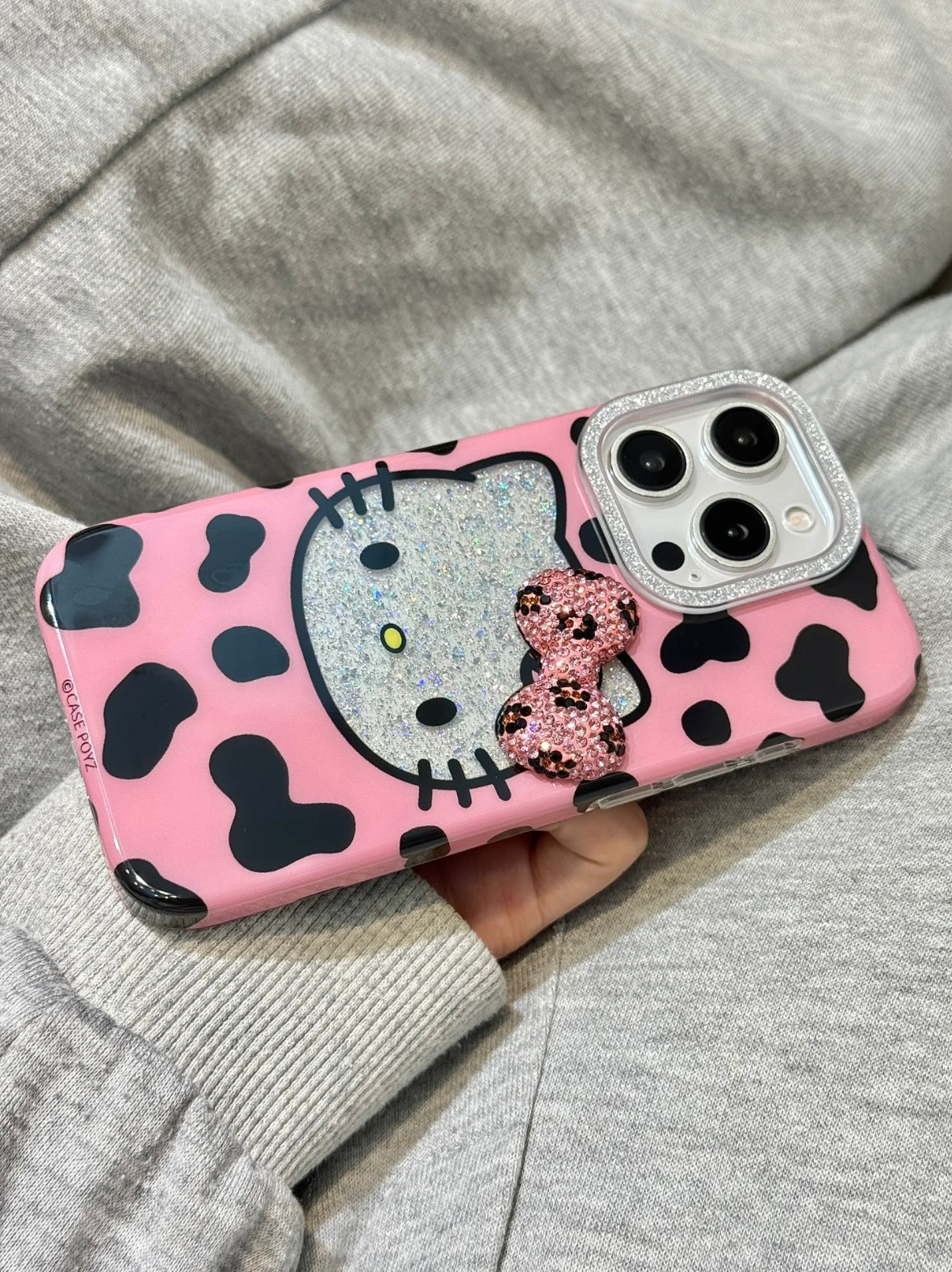 Kitty Pink Bow Tie Leopard Print Cute Kawaii Phone Case