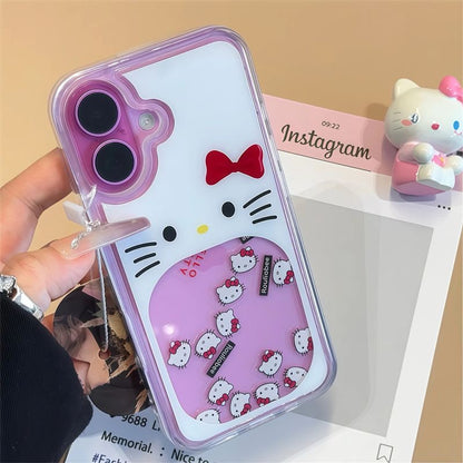 Liquid Quicksand Kitty Phone Case for iPhone