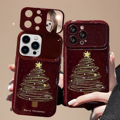 Christmas Tree Flip Mirror Phone Case