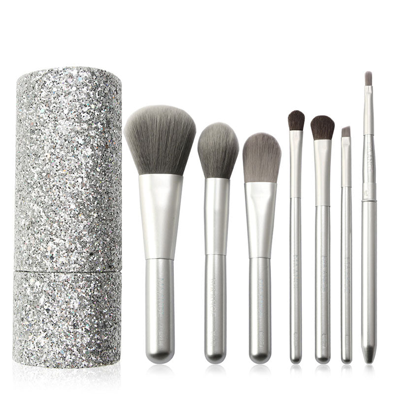 7 Makeup Brushes Set With Diamond Brush Bucket Foundation Blush Beauty Tool