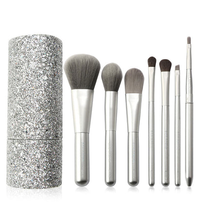 7 Makeup Brushes Set With Diamond Brush Bucket Foundation Blush Beauty Tool