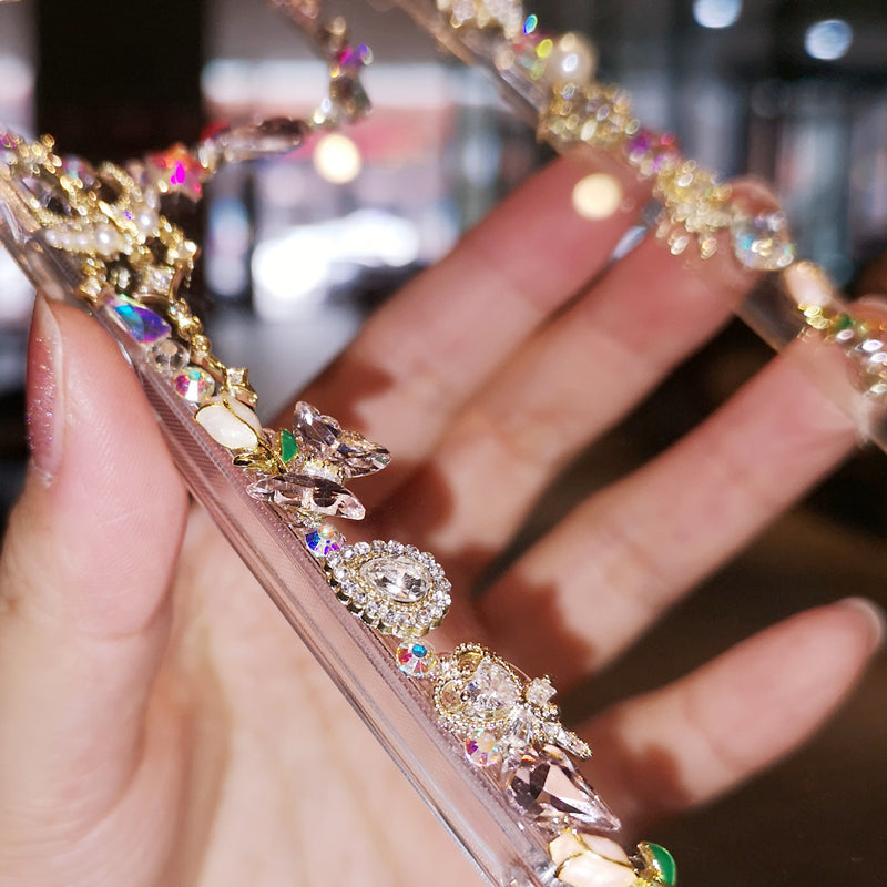 Étui iPhone minimaliste fait main avec accessoires de mode, coque arrière