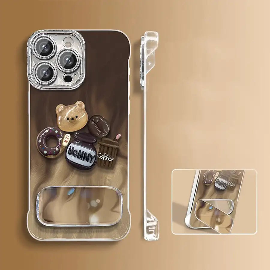 Foldable Mirror Stand Phone Case For iPhone Back Cover