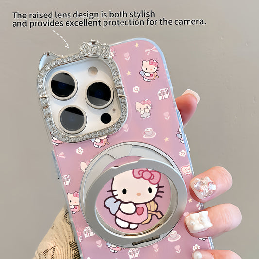 Pink Cupid Kitty Magnetic Holder Phone Case