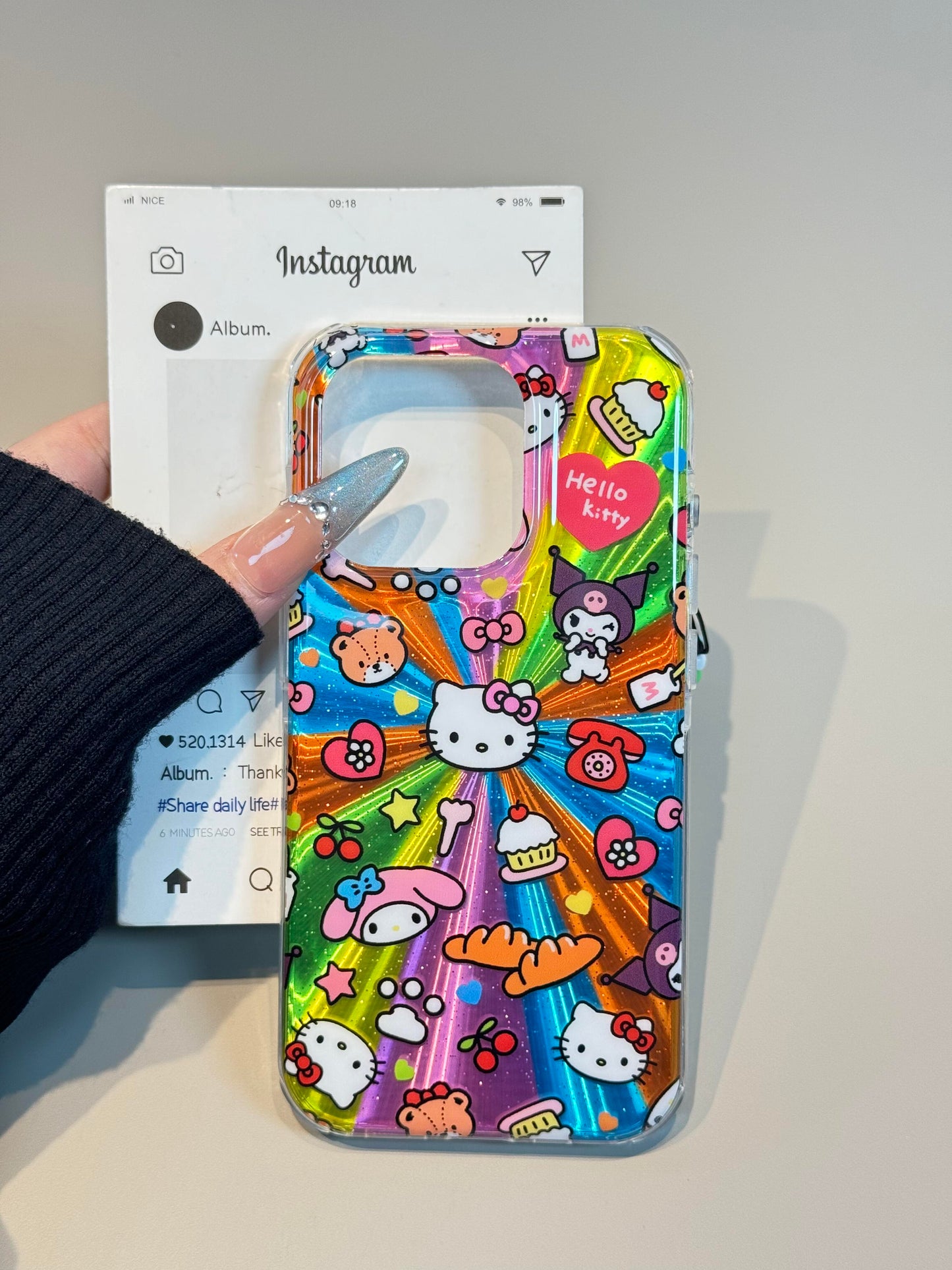 Coque de téléphone Kitty Color Laser Cute Kawaii