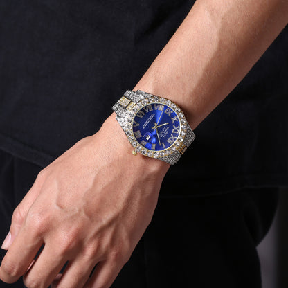 Gold Diamond Calendar Starry Sky Quartz Watch