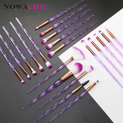 20Pcs Flash Diamond Makeup Brushes Powder Foundation Blush Blending Eyeshadow Lip Cosmetic Brush