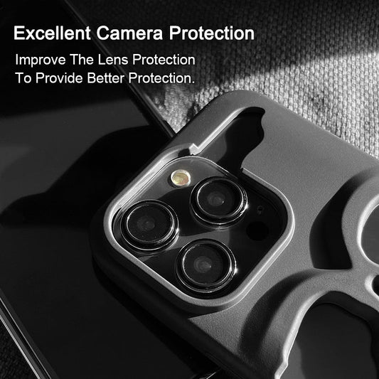 Skull Electroplated Frosted Hollowed TPU Protective Case for iPhone 17 16 15 14 13 12 11 Pro Max Plus