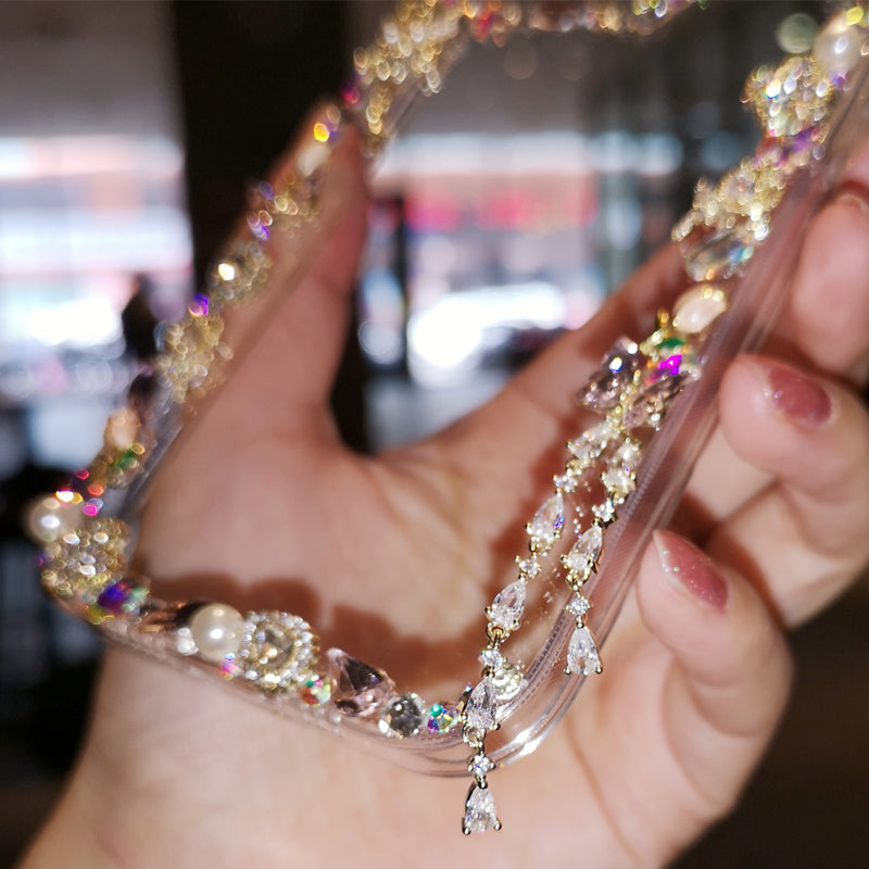 Étui iPhone minimaliste fait main avec accessoires de mode, coque arrière