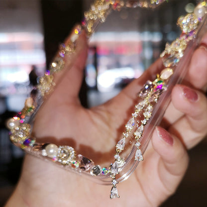 Étui iPhone minimaliste fait main avec accessoires de mode, coque arrière