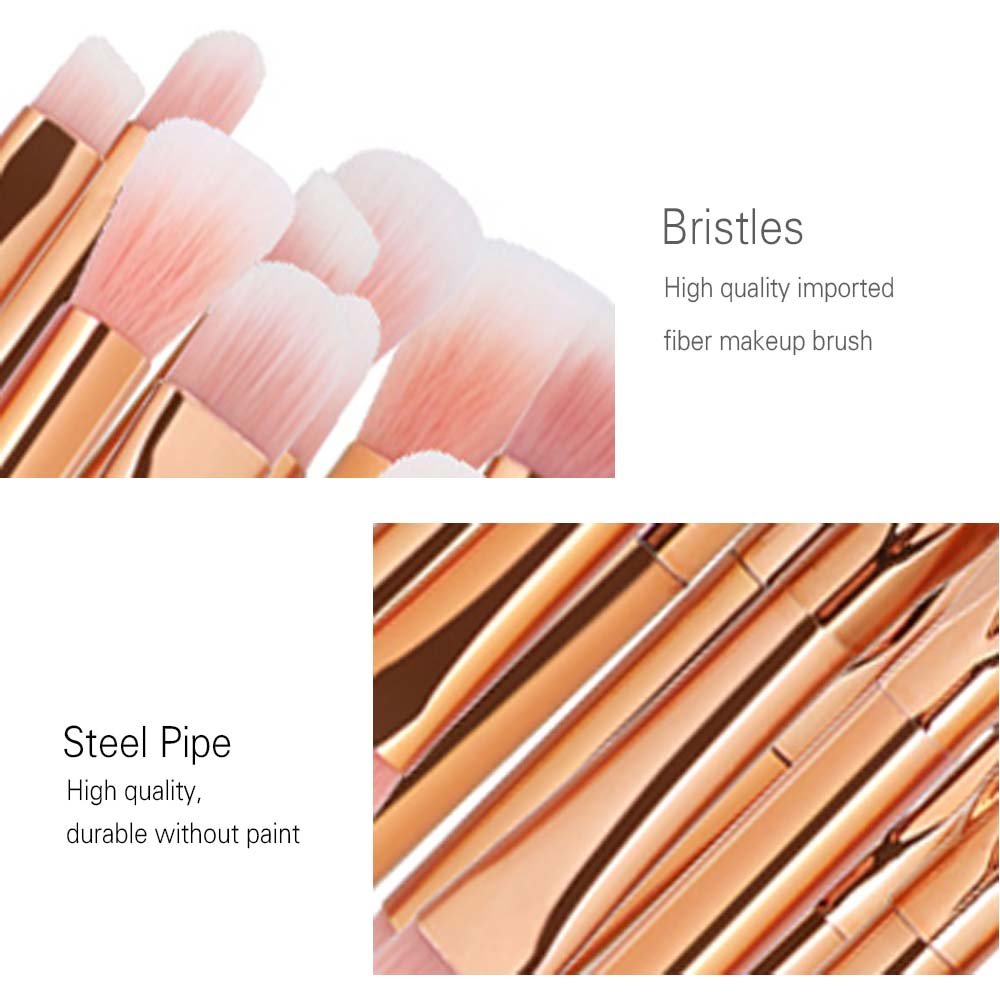 10pcs Diamond Rose Gold Makeup Brushes Powder Foundation Blush Blending Eyeshadow Lip Cosmetic Brush