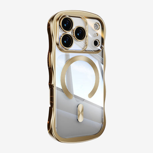 Wave-shaped Electroplated Magnetic Charging iPhone Case