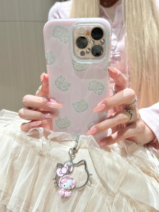 Kitty Pink Glitter Cute Kawaii Phone Case