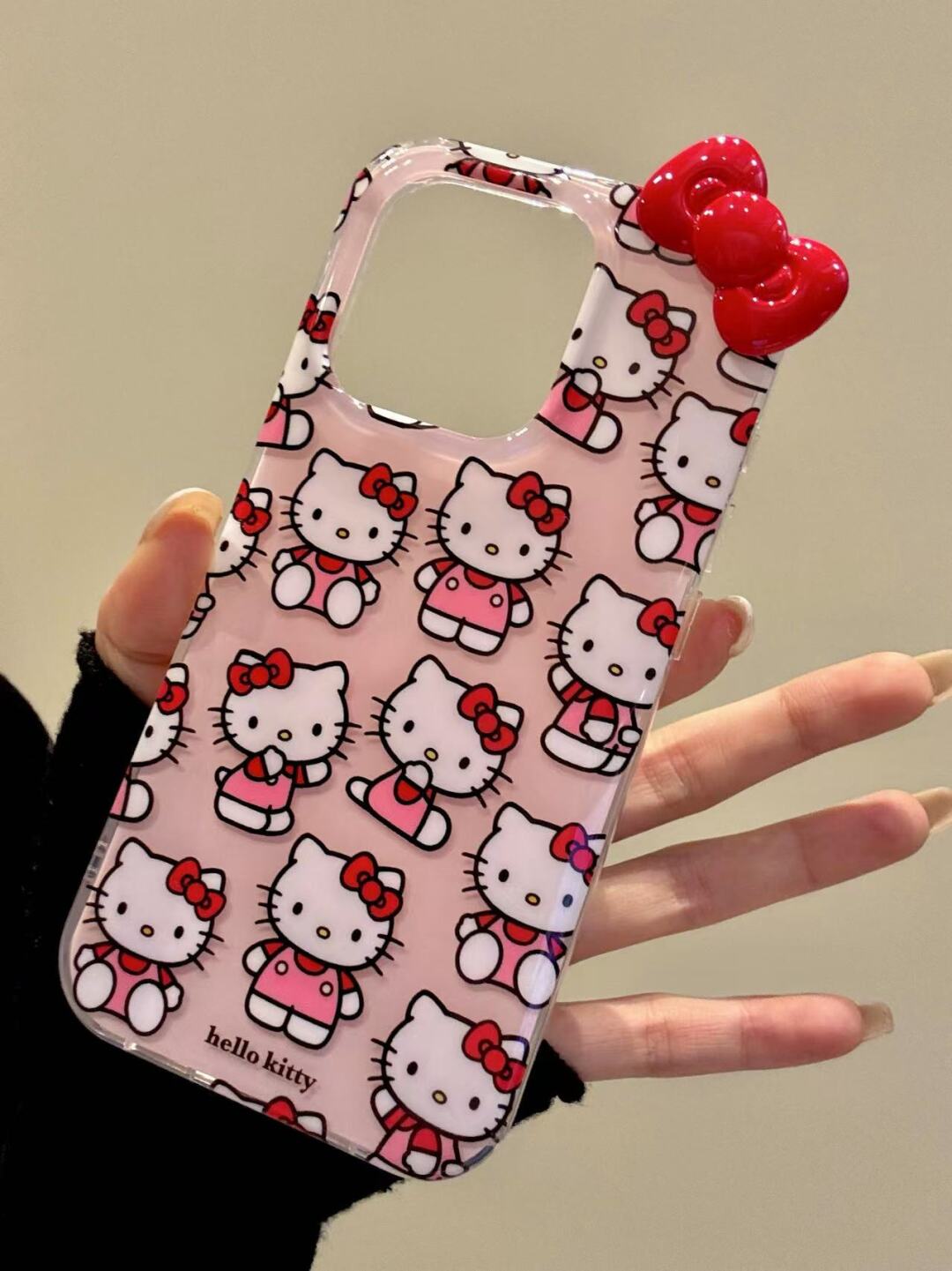 Kitty Red Bow Pink Cute Kawaii Phone Case